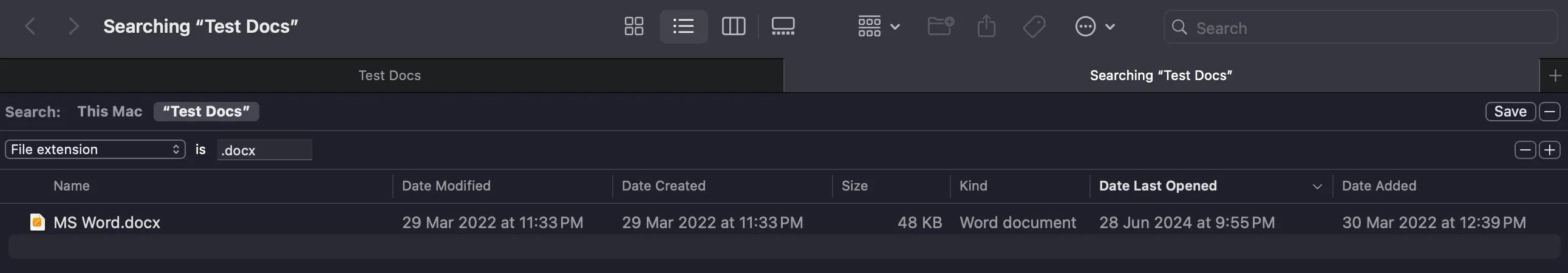 Finder search by file extension